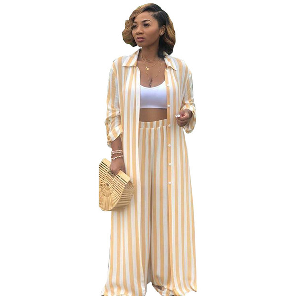 Autumn Matching Sets Women Two Piece Sets Leisure Trouser Suits Long Blouse and Wide Leg Pants Set Outfit Women Tracksuit