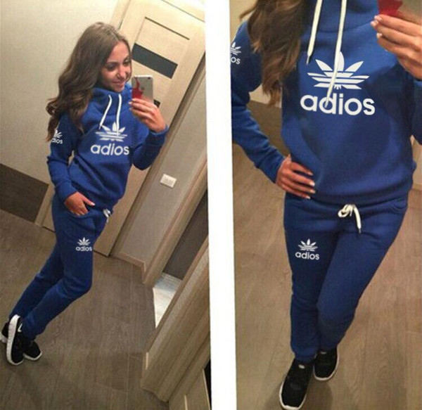 Women sport suit Hoodies Sweatshirt +Pant Running Sport Track suit 2 Pieces jogging sets survetement femme clothing