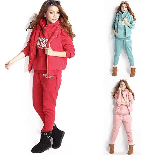 High Quality Wholesale-Women's Fashion Trends Elegant Sports Hoodies Coat+Vest+Pants 3-piece Sweat Suit Tracksuit plus size women clothing