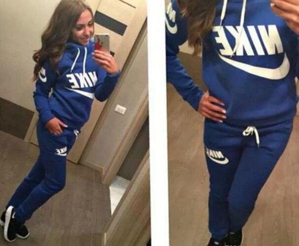 New Women active set tracksuits Hoodies Sweatshirt +Pant Running Sport Track suit 2 Pieces jogging sets survetement femme clothing