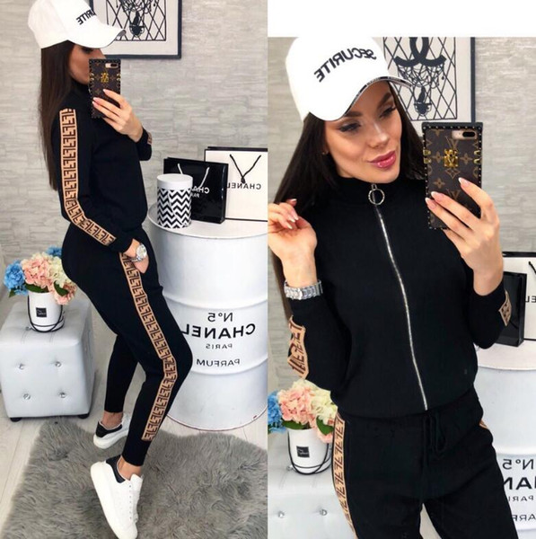 Autumn and Winter Women Long sleeves Patchwork Tracksuits lady Fashion two-piece Set Sports suit casual suits Big size women's clothing