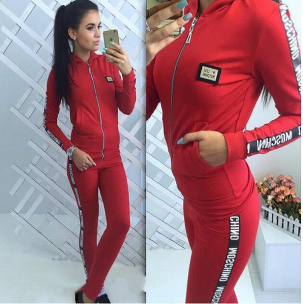 hoodies suit ports Suit 2 Pcs Pants Set Print Animal Women Tracksuits Two Piece Set Long Sleeve Casual Gray Sportswear Clothing