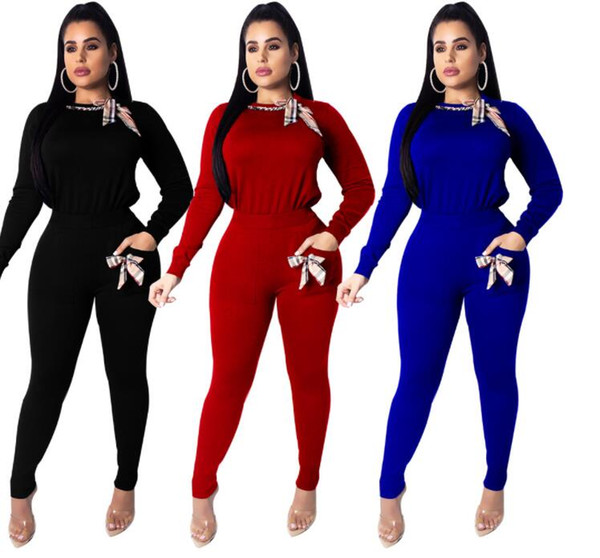 Vertvie 2019 Autumn Women Running Sets Yoga Suit Women's Tight Casual Set Sexy High Waist Side Stripe Sportswear Fitness Suit