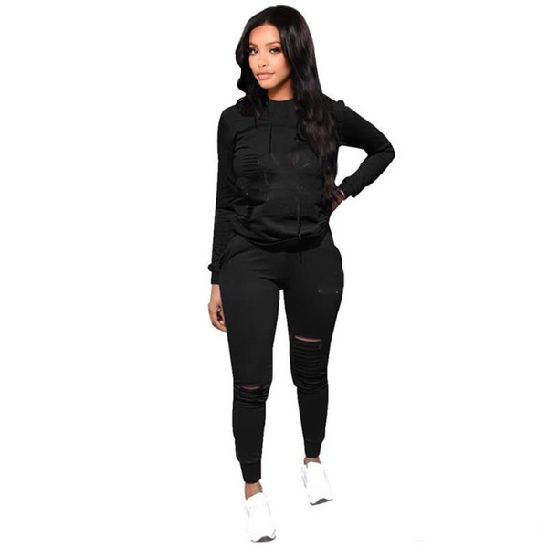 Womens long sleeve outfits two piece set tracksuit jogging sportsuit hoodie legging sportswear sweatshit tights sport suit hot 0169