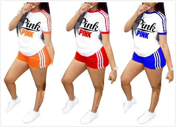 Letter Outfits Women Clothes Tracksuit 2 piece woman set Sports Suits Pants T Shirts Shorts Sets sweatsuits Summer joggers