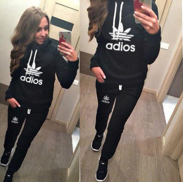 Women sport suit Hoodies Sweatshirt +Pant Running Sport Track suit 2 Pieces jogging sets survetement femme clothing