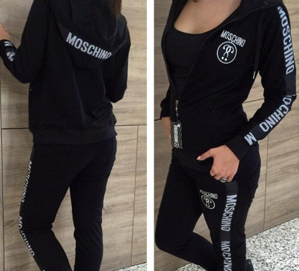 2018 New Women's Letter Printed Sports Set 2-Piece Brand Sweatshirts Hoodies Sportswear Sweatshirts Women's Clothing Tracksuits