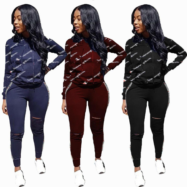 Women Sport Tracksuit Hoodies + Pants 2 Piece Woman Set Outfit Hollow Out Solid Color Womens Sweat Suits Sweatsuits Clothes Clothing O1029