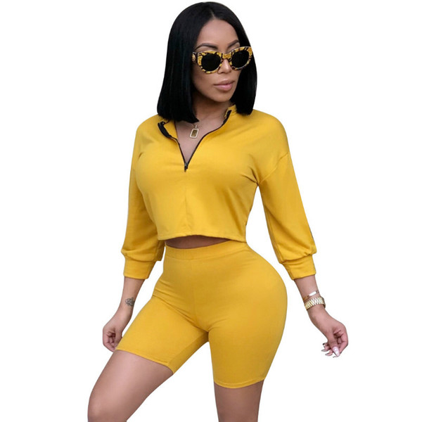 Sexy 2 Piece Set Women Clothes Crop Tops Comfortable Shorts Suits Summer Autumn Outfits Two Piece Matching Sets Casual Tracksuit Hot Sale