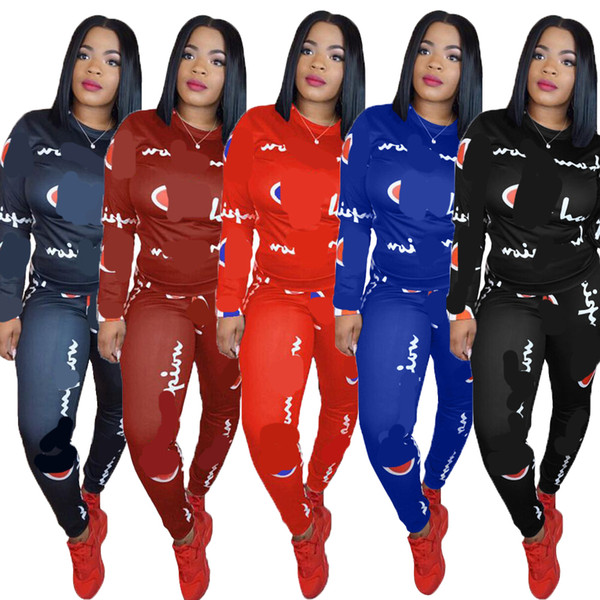 Women Casual printed Tracksuit Top and Pants Autumn Winter Sets Gym Sport Suit Outfit Sweat Suits Fashion Design Womens Clothing 