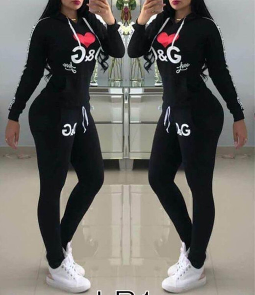 Luxury designer sweatshirt Alphabet print outfits Tracksuits Long Sleeve Top+Full Pants pink sexy clothing Two Piece women casual tracksuit