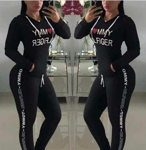 New 2018 Hot Sale spring style sweat shirt Print tracksuit women Long Pants Pullover Tops Womens set Women Sport Suits