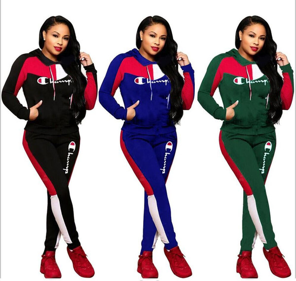 Letter Print Tracksuits Women Two Piece Set 2019 Street long sleeve blouse Tops and Jogger Set Suits Casual 2pcs Outfits