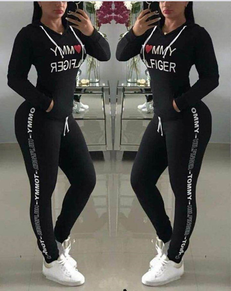 Luxury designer sweatshirt Alphabet print outfits Tracksuits Long Sleeve Top+Full Pants pink sexy clothing Two Piece women casual tracksuit