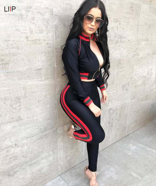 summer 2018 women tops and pants two piece set tracksuit women twotwinstyle LIIP 2 piece sets womens outfits 3352