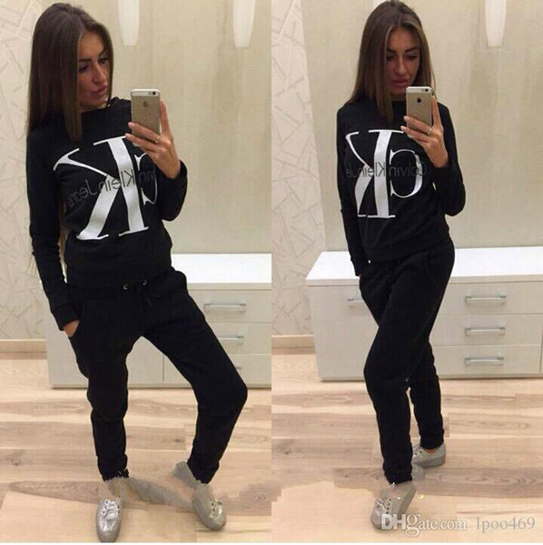 Two Piece Set Women's Tracksuits Spring Sweatshirt Print Long Pants Pullover Womens Set Female Sport Suits Fashion Women Clothing