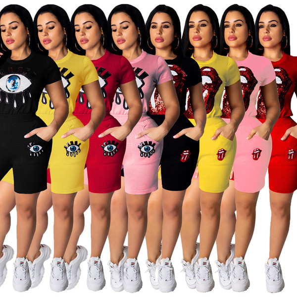 Women Fashion shorts suit 2 piece set ca
10000
usal outfit jogging suit sportswear Pullover Crew Neck t-shirt bodycon leggings shorts Plus size 91