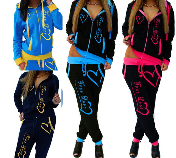 Womens Sets Hoodies Pant Clothing 2PCS Set Warm New Women Ladies letter Tracksuit Set 2pcs Tops Pants Suit Female