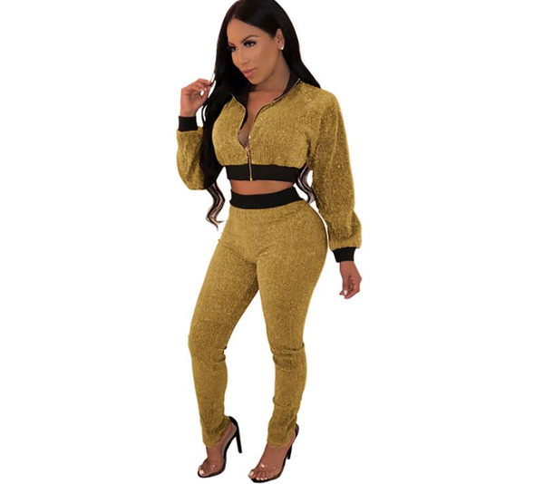 Two Piece Set Women Tracksuit Long Sleeve Zipper Trench Coat Tops Patchwork Pants Suit 2pcs Casual Outfit