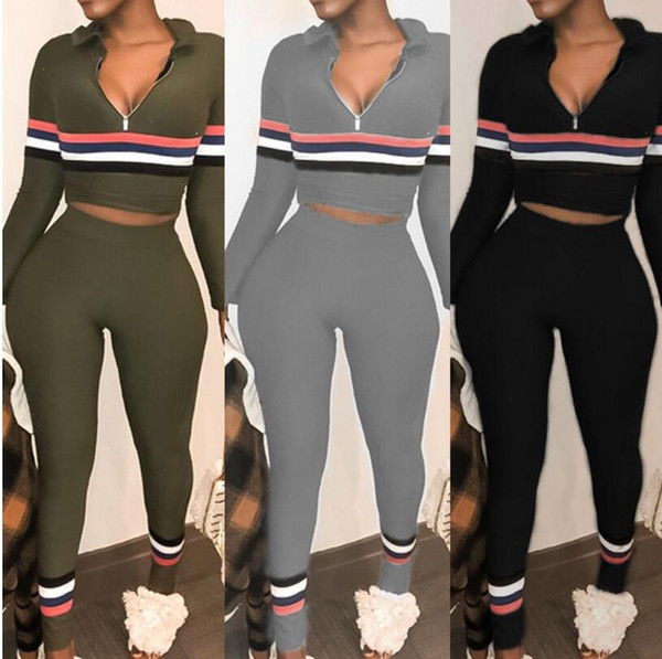 2019 Women Tracksuit Spring Autumn Fitness Sportswear Slim Velvet Crop Sweatshirt Long Pants Suit Two Piece Set Mujer