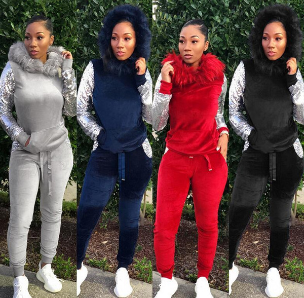 Large 19ss Size Women Sport Wear Stand Collar Tracksuits Sexy Women Casual Suit Zipper Pullover With Pant Jogging 2pc Set