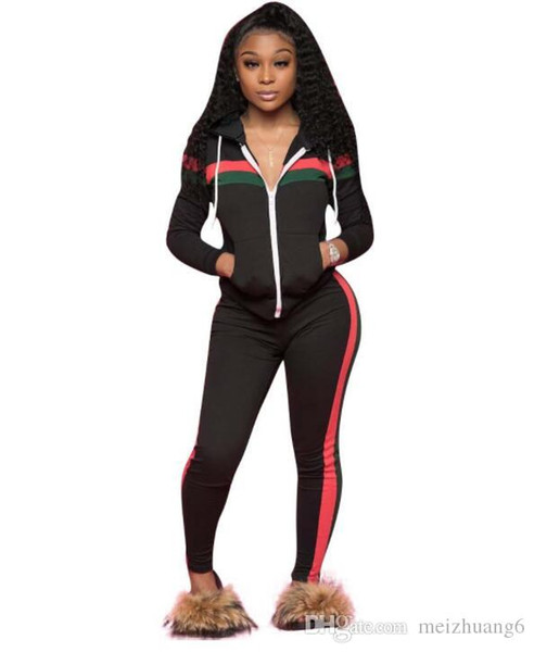 pink Womens Casual Fashion Autumn Long Sleeved 2019ss Two-piece Jogger Set Ladies Fall Tracksuit Sweat Suits