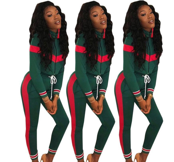 Top Pants 2 Piece Set Women Tracksuit Outfits Suits Zip Crop Top Long Sleeve Clothing Autumn Two Piece Set Femme