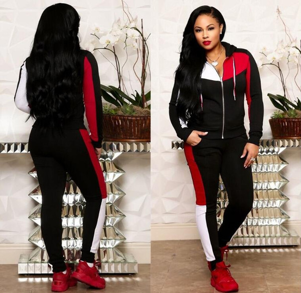 Spring Plaid Two Piece Set Women Sweatsuit Hooded Zip Tops+Pants Sweat Suit Womens Tracksuit 2 Pcs Outfits Matching Sets