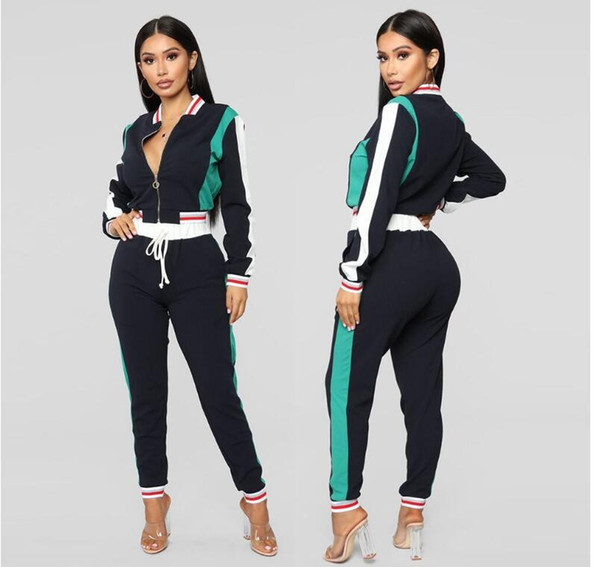 Tiger Pattern Sequined Casual Women Tracksuit V Neck Front Zipper Full Sleeve Top And Full Length Pants Autumn