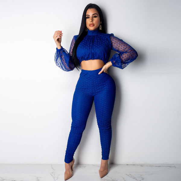 Turtle Neck Matching Sets Outfits Zipper Long Sleeve Two Piece Set Crop Top and Pants Suit Tracksuit Women Matching Sets 