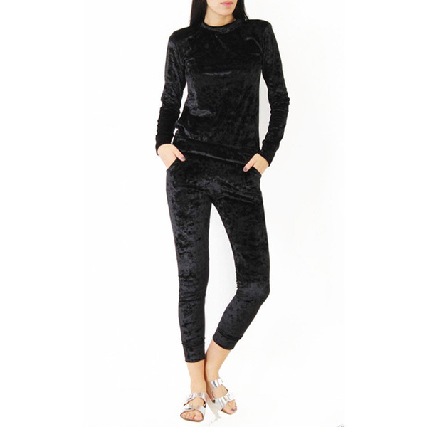 Ladies Indoor Casual Suit Autumn Winter Sweatshirt Blouse+Pant Leisure Jumpers Lounge Wear Tracksuit