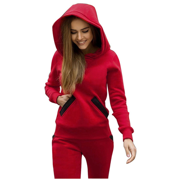 Woman Fashion 2019 Spring Two Piece Set Women Hooded Sweatshirt Warm Femme Tracksuit Outfits 2 Piece Outfits