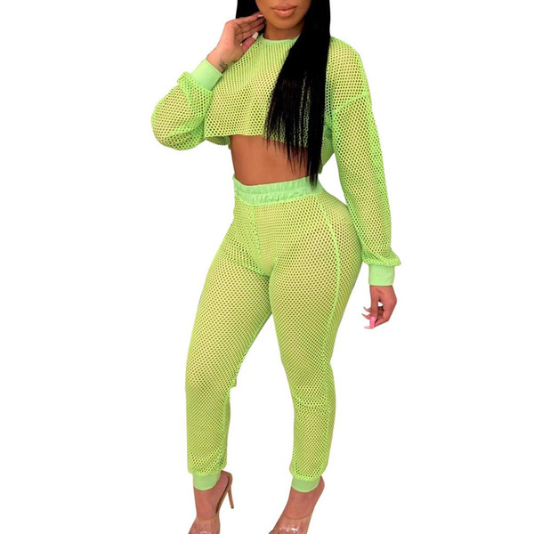 women two piece sets 2019 Navel Exposed Mesh Printing Suit plus size Sport Pure Round Collar fashion ladies summer hot sale rad