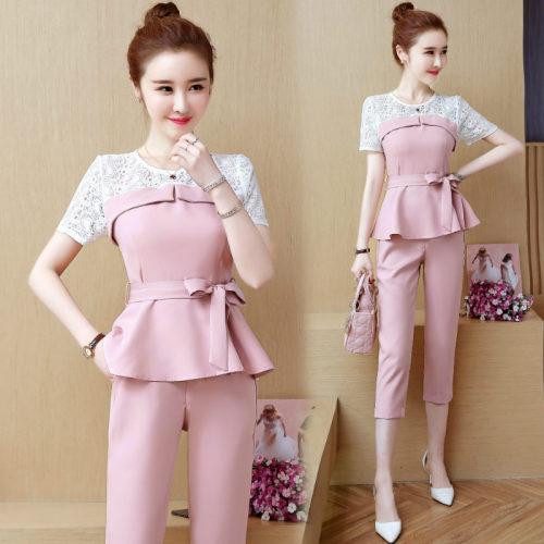 Office Lady Women's Summer Suit Woman Suits Lady Suit Office Lace Ensemble Femme Deux Pieces Conjunto Feminino Ukraine