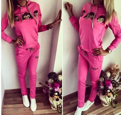 hot Tracksuit For Women Autumn Women Suits Woman Sportsuits Cute Monkey Sweatpant Svitshot Woman Clothes