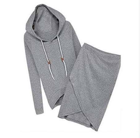 Autumn-summer Women Hooded Casual Sexy Tracksuits Women 2PCS Suit Hoodies Skirts Long-sleeve Sweatshirt