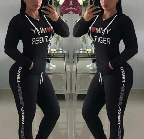 designer sweatshirt Alphabet print outfits Tracksuits Long Sleeve Top+Full Pants sexy clothing Two Piece women casual tracksuit