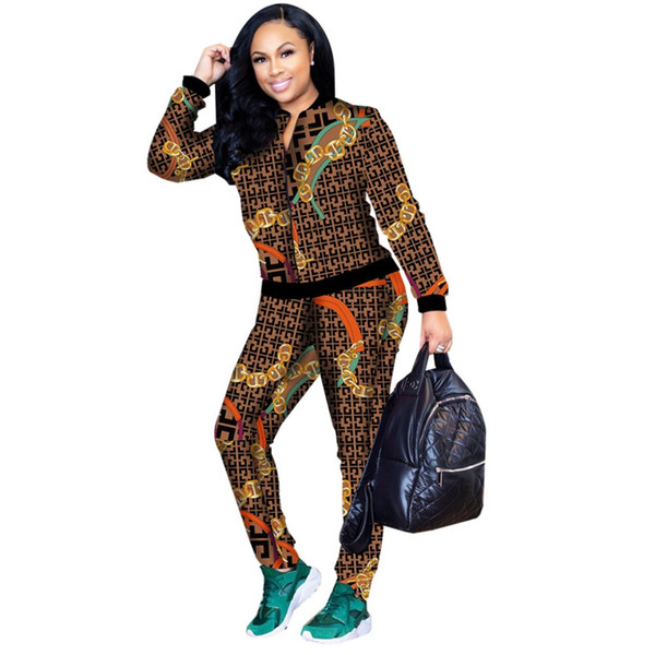 Fashion Style Letter Print Women Set Zipper Long Sleeve Tops And Pants Tracksuit Ladies Plus Size Track Suit Women Outfits 3560