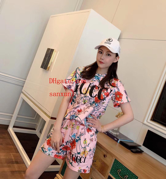 2 Piece Set Women Letters Printed Comfortable Sweatshirt+Pants Suit Tracksuits short Sleeve Sportswear Outfit vl-tn5