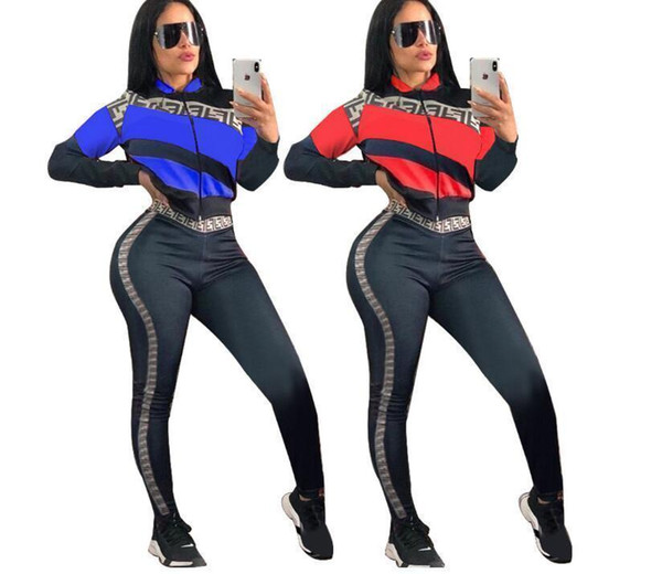 19ss Fear Of God Women's Brand Designer Clothing Stitching Casual Wear Zipper Tops Printed Yoga Jogging Sportswear Suit