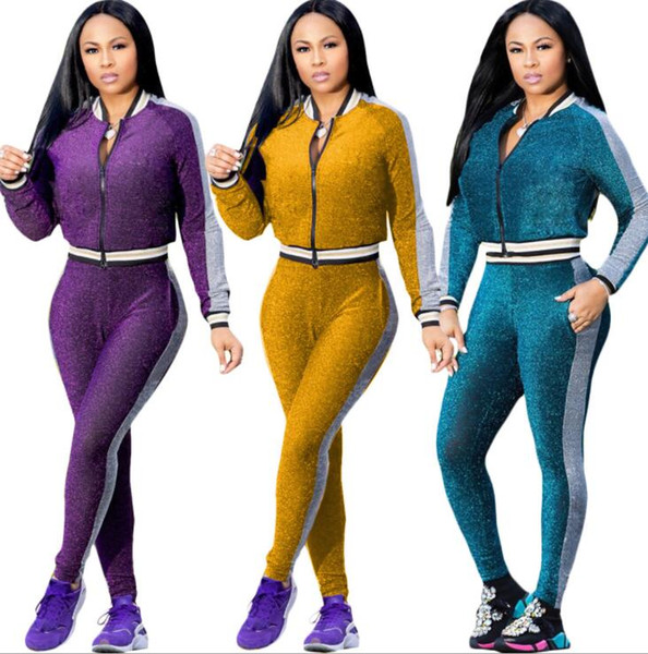 Two Piece Set 2018 Fashion Winter Tracksuit Women Full Sweat Suits Long Sleeve Top + Pants 2 Piece Set Women African clothing