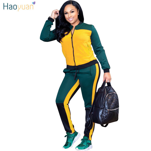 HAOYUAN Women Two Piece Outfits Autumn Winter Sweatsuit Plus Size Tops and Pants Sweat Suits Tracksuits 2 Piece Matching Sets