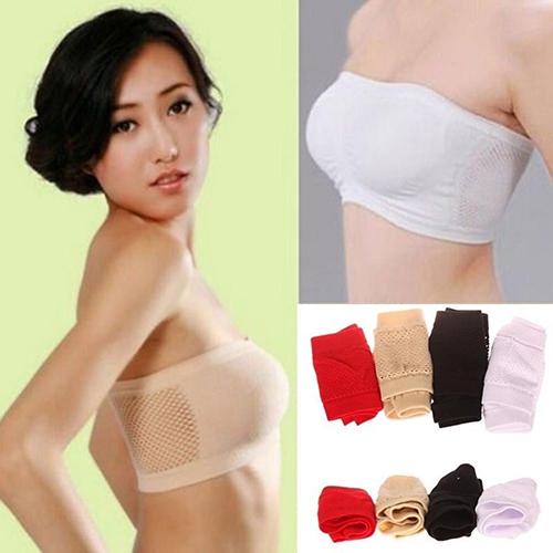 Wholesale-Women's Soft Seamless Strapless Top Vest Breathable Sports Bras Bandeau Boob Tube