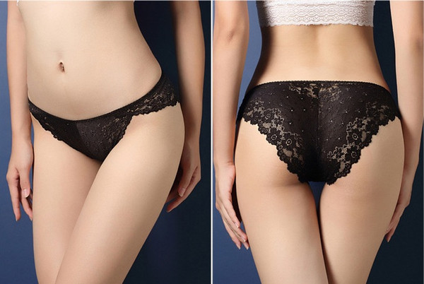 2019 See Through Women Underwears Sexy Lace Briefs Low Waist 8 Colors Panties Femme Solid Panties Free Size Ladies Underwear wholesale