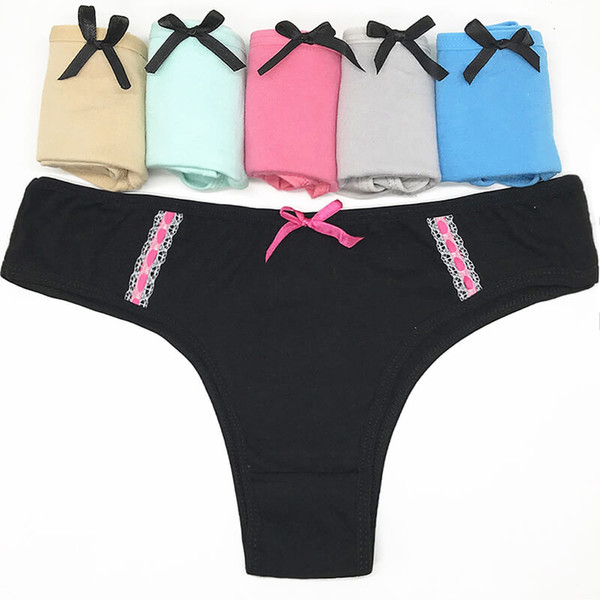 Yun Meng Ni Sexy Underwear Cute Bow Girls Briefs Bikini Style Cotton Panties For Hipster Lady