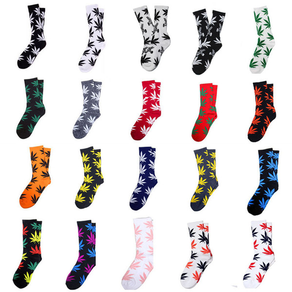 37 styles Hot High Crew Socks Skateboard hiphop socks Leaf Maple Leaves Stockings Cotton Unisex Plantlife Socks