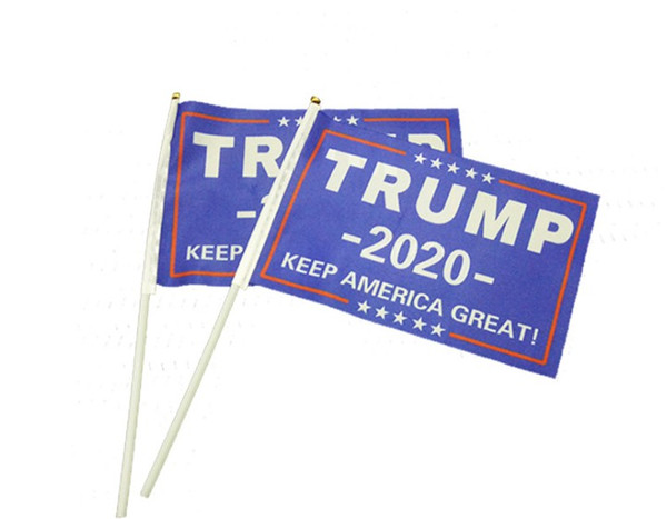 Donald Trump 2020 Hand Waving Flag with pole President USA Patriot