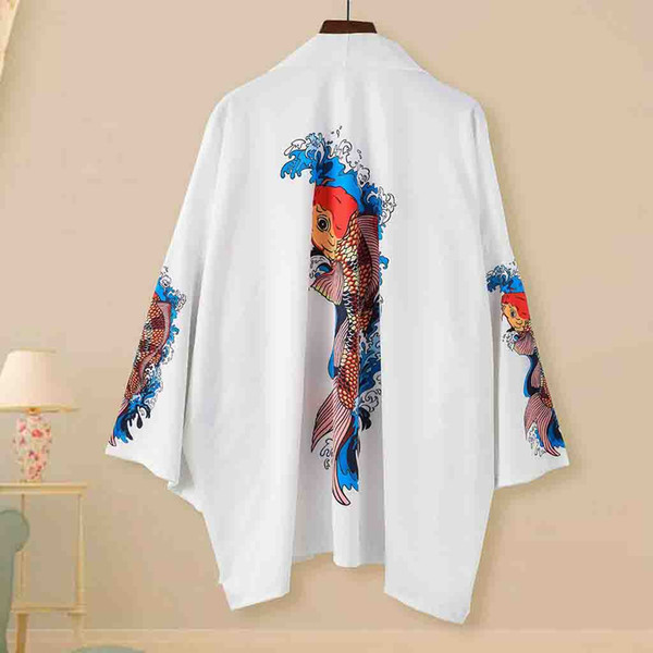 2019 Chinese style Tang suit loose cartoon anime street dragon print Japanese Japanese robes kimono seven-quarter sleeve Report