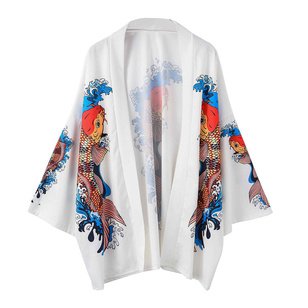 Summer new robes kimono men and women super fire jacket seven-point sleeves cloak print tide brand loose cardigan sun protection clothing