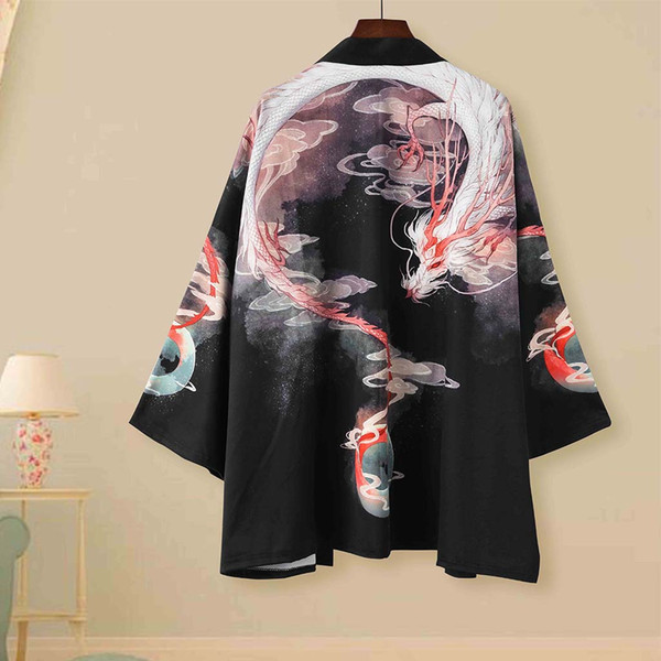 Chinese style robe sunscreen jacket seven-point sleeve couple models Japanese Japanese demon dragon wind Tang suit men's kimono